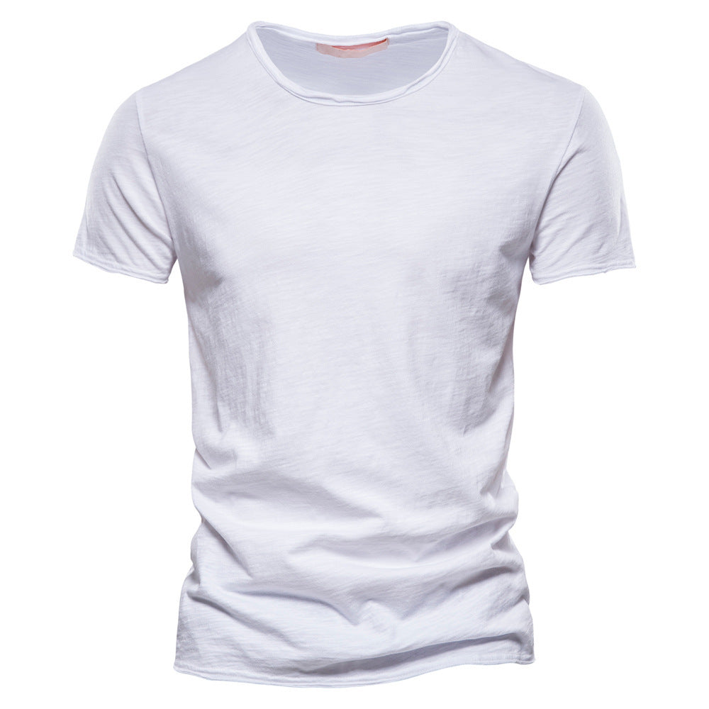 Herren nan leichtes Baumwolljersey Kurzarmshirt mit V-Ausschnitt und schmaler Passform Echo Archiv