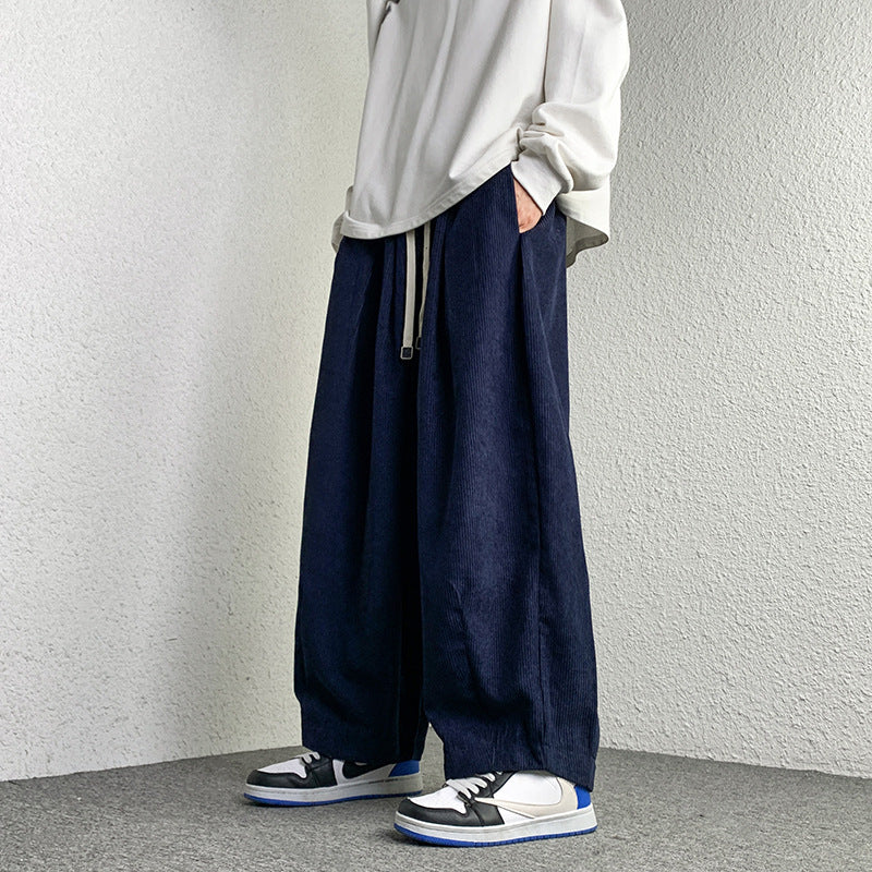 Unisex Extraweit geschnittene Cord-Loungehose mit Tunnelzug und elastischen Bündchen Echo Archiv