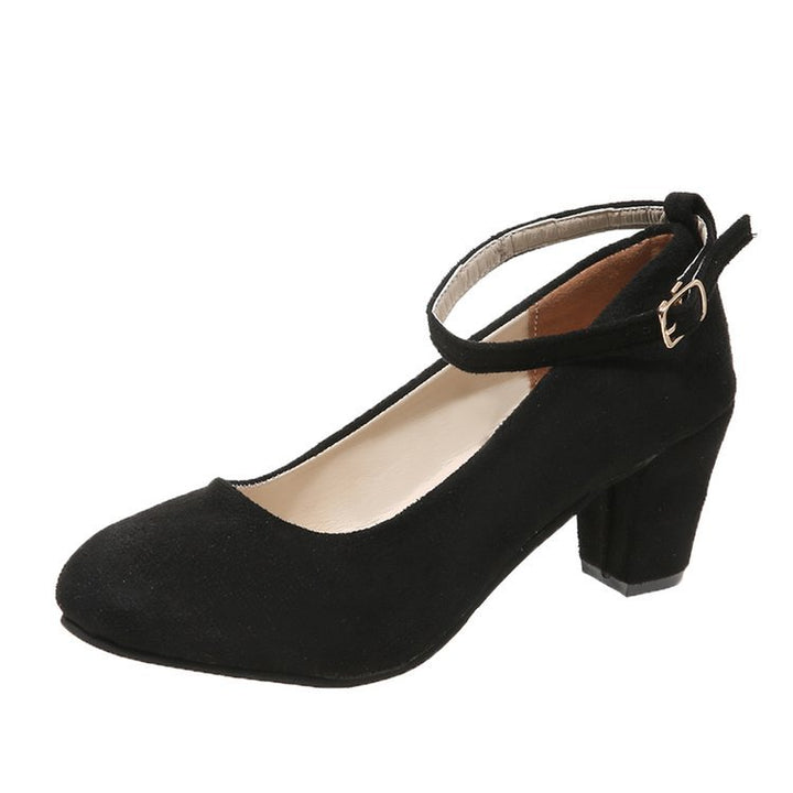 Damen nan Samtige Komfort-Pumps mit gepolstertem Fußbett und verstellbarem Knöchelriemen Echo Archiv