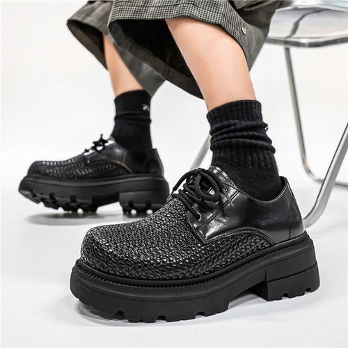 Damen gewebte Plateau-Derby-Schuhe mit robuster Profilsohle, atmungsaktivem Flechtoberteil und gepolstertem Komfortfußbett Echo Archiv
