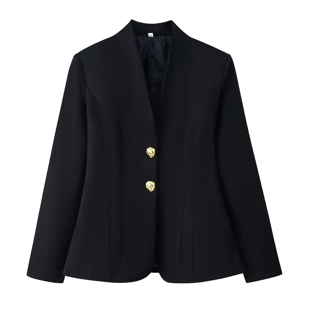 Damen Taillierter Blazer mit V‑Ausschnitt, nahtfeiner Silhouette und Zierknöpfen Echo Archiv