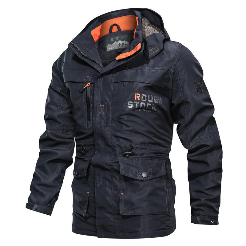 Herren Multifunktionaler Canvas-Fieldparka mit Kordelzug, Utility-Taschen und Kapuze Echo Archiv