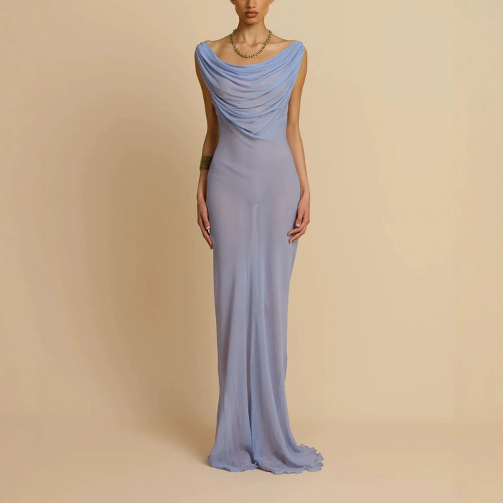Damen Fließendes Maxikleid mit drapiertem Ausschnitt Echo Archiv