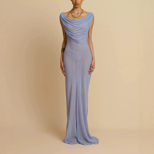 Damen Fließendes Maxikleid mit drapiertem Ausschnitt Echo Archiv