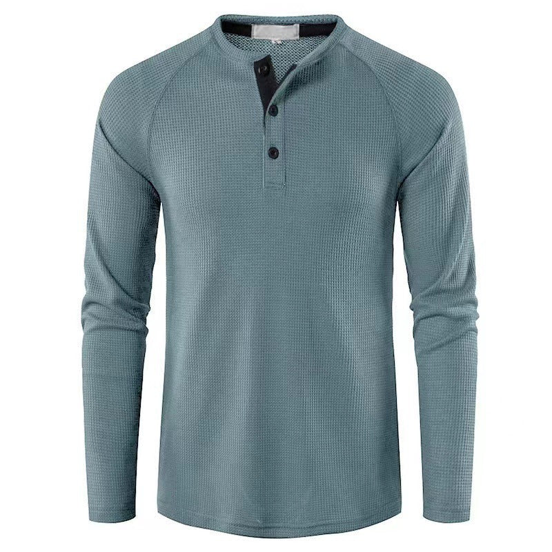 Herren langärmliges Shirt mit strukturiertem Design und elegantem Stehkragen Echoarchiv