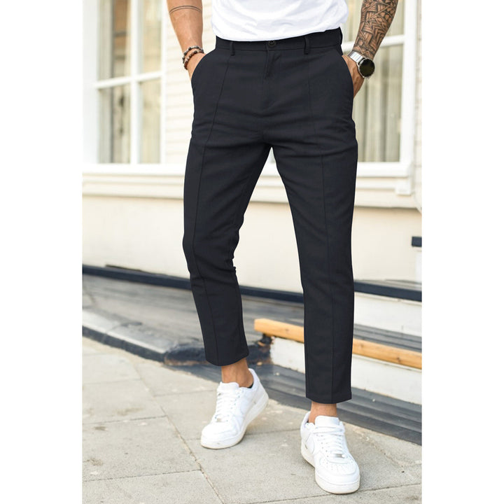 Herren Slim-Fit Anzughose mit elastischem Bund und eleganten Falten Echoarchiv