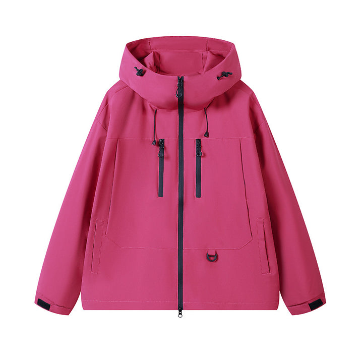 Herren Technische wasserabweisende Kapuzen‑Übergangsjacke mit getapten Reißverschlüssen & Utility‑Taschen Echoarchiv