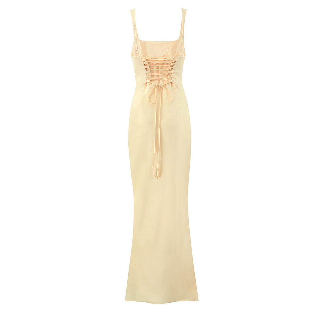 Damen Maxikleid mit elegantem Quadrat-Ausschnitt und raffinierten Drapierungen Echo Archiv