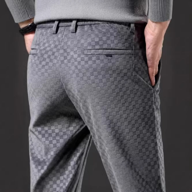 Herren Modische Freizeit-Hose mit Karomuster – Sorevano