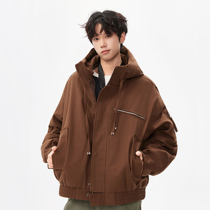 Herren Utility-Kapuzenjacke mit Reißverschluss, multifunktionalen Taschen und elastischem Saum Echo Archiv