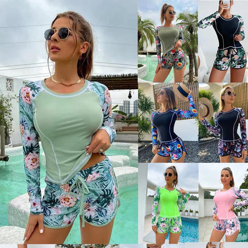 Damen Langarm Surfshirt und Shorts Set Echo Archiv