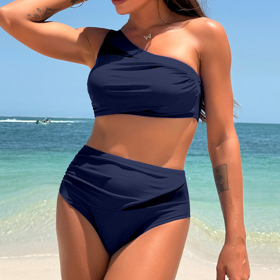 Damen Sportliches Bikini-Set mit asymmetrischem Oberteil und hohem Schnitt Echo Archiv