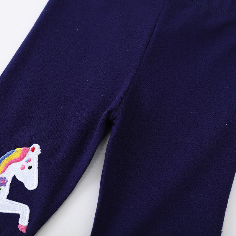 Mädchen Leggings mit bunten Einhorn-Applikationen Echo Archiv