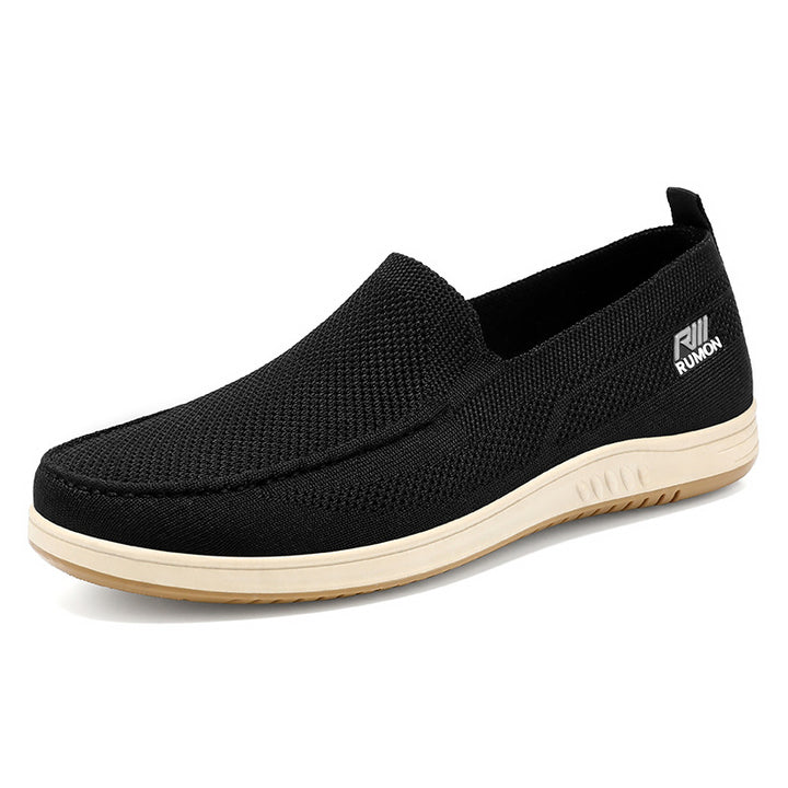 Herren nan leichtgewichtiger Mesh-Mokassin-Slipper mit nahtlosem Strickoberteil, Memory-Komforteinlage und rutschfester Flexsohle Echo Archiv