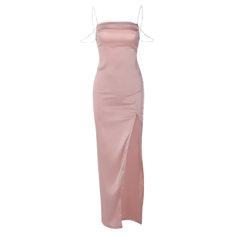Damen Elegantes Maxikleid mit verführerischem Schlitz und trägerlosem Design Echo Archiv