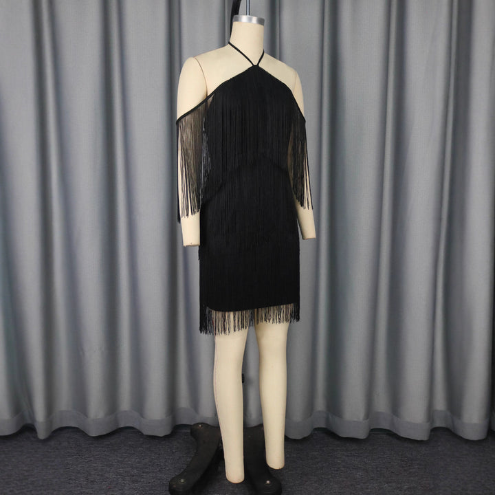 Damen Fransen Cocktailkleid mit trägerlosem Design Echo Archiv