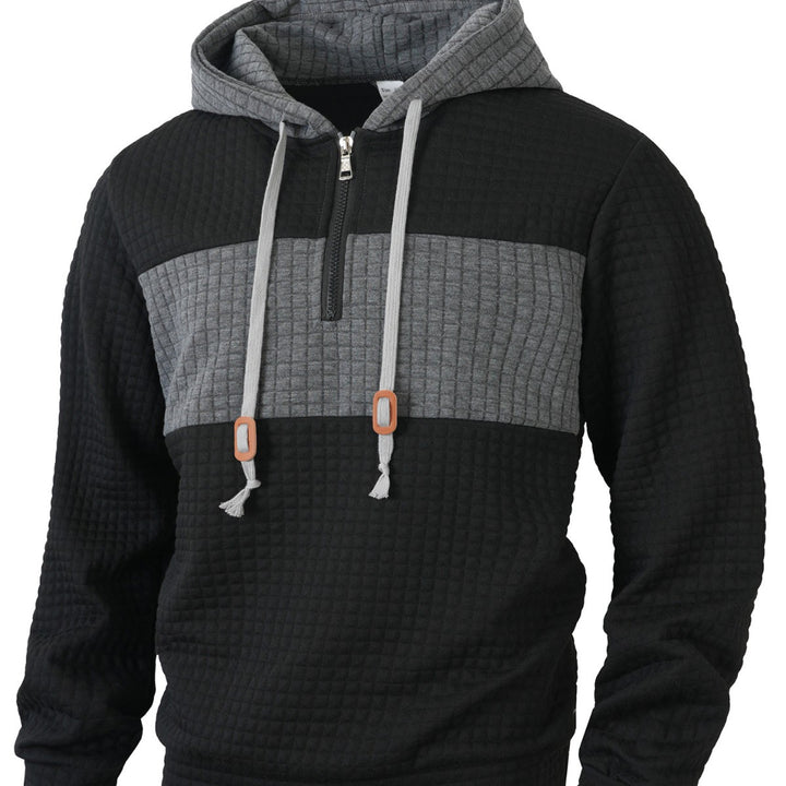 Herren Hoodie mit 1/4-Reißverschluss und strukturiertem Design Echoarchiv