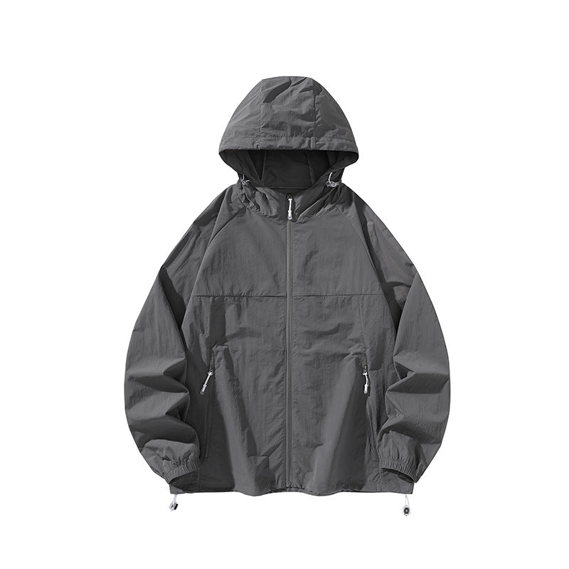 Herren leichte Regenjacke mit praktischen Reißverschlusstaschen Echoarchiv