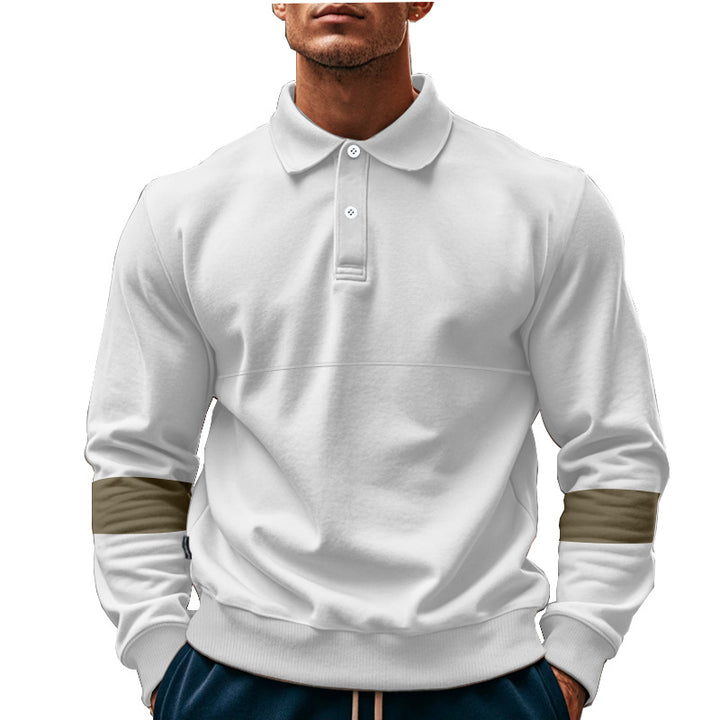 Herren lässiger Poloshirt mit strukturierten Ärmeln Echoarchiv