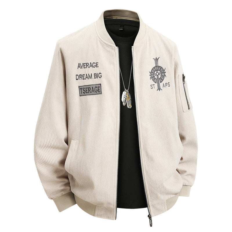 Herren Modische Bomberjacke mit Stickerei Echo Archiv