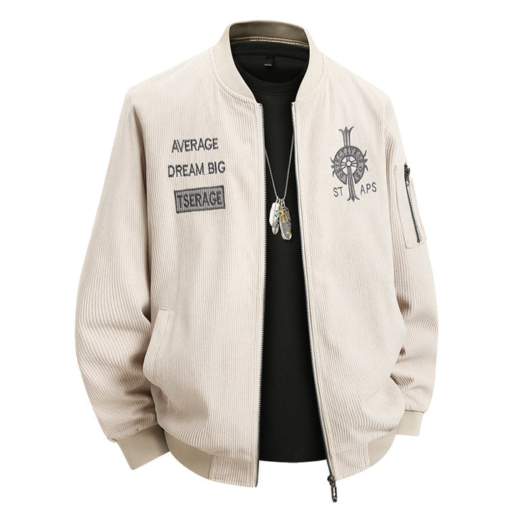 Herren Modische Bomberjacke mit Stickerei Echo Archiv