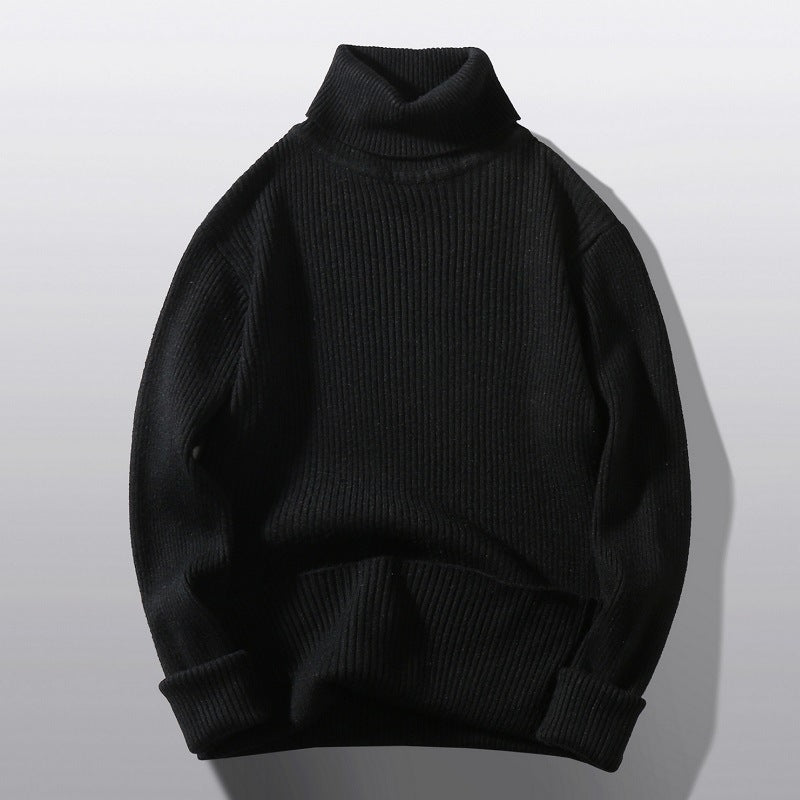 Herren bequemer Rollkragenpullover aus strukturiertem Strick Echoarchiv