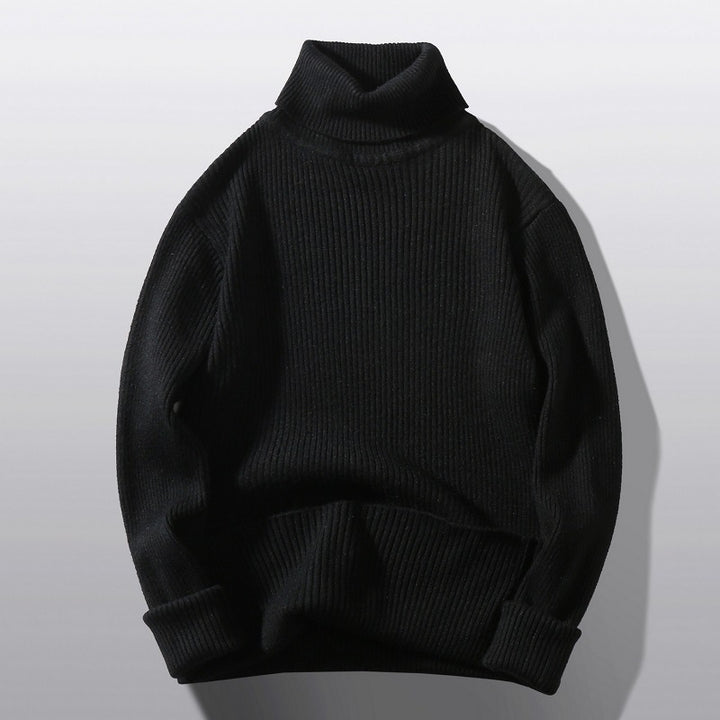Herren bequemer Rollkragenpullover aus strukturiertem Strick Echoarchiv