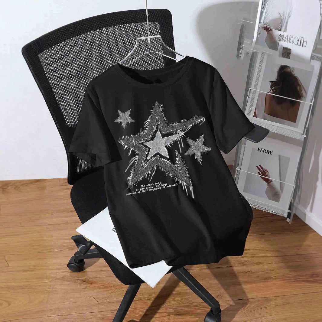 Damen T-Shirt mit trendigem Sternmotiv und lässiger Passform Echo Archiv