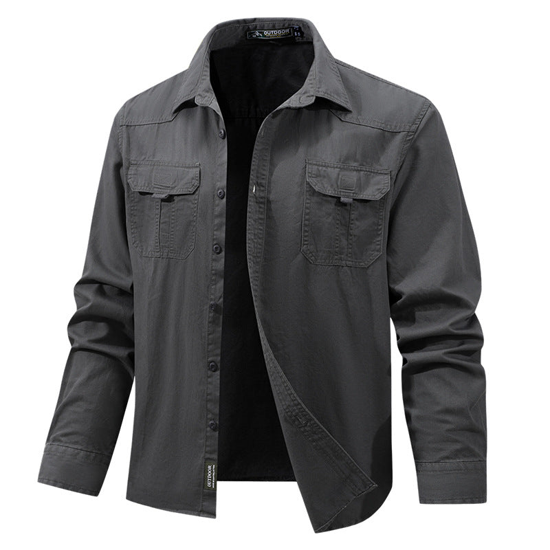 Herren nan leichtes Travel-Hemdjacke mit verdeckter Knopfleiste, aufgesetzten Klappbrusttaschen und knitterarmem Baumwoll-Stretch Echo Archiv