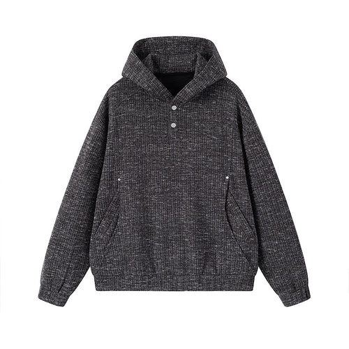 Damen Modischer Kapuzenpullover mit Knopfdetails Echo Archiv
