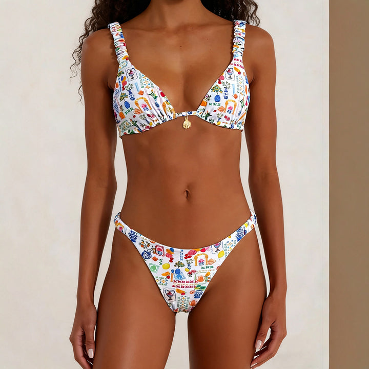 Damen Triangel-Bikini mit dekorativen Rüschen Echo Archiv
