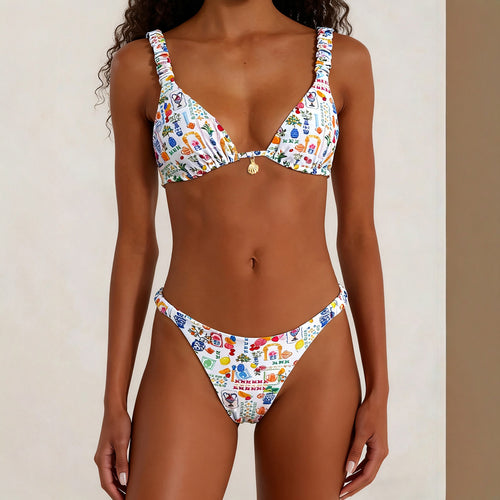 Damen Triangel-Bikini mit dekorativen Rüschen Echo Archiv