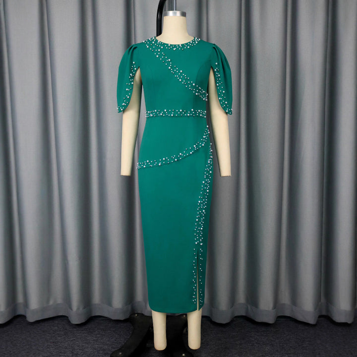 Damen elegantes Abendkleid mit glitzernden Akzenten und seitlichem Schlitz Echo Archiv