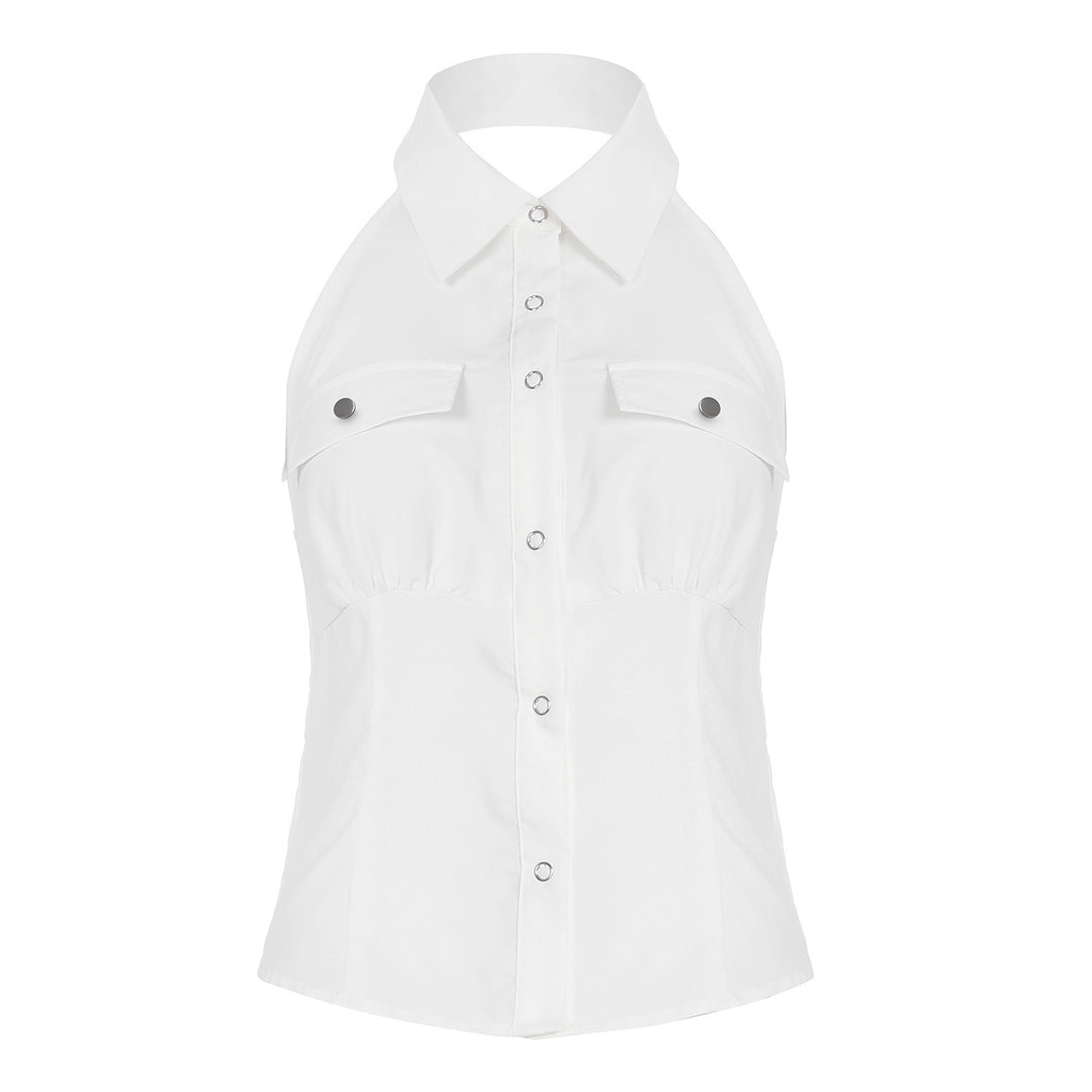 Damen Haltertop mit elegantem Kragen und praktischen Brusttaschen Echo Archiv