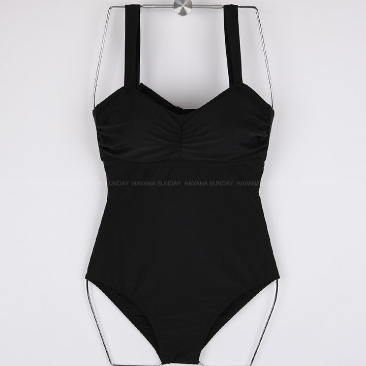 Damen Einteiler Badeanzug mit elegantem Rüschendesign und verstellbaren Trägern Echo Archiv