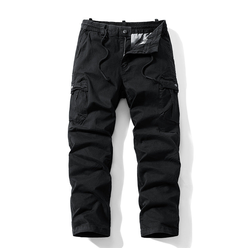 Herren Relaxed-Fit Canvas‑Cargohose mit Elastikbund, verdecktem Tunnelzug und Mehrfach‑Klappentaschen Echo Archiv
