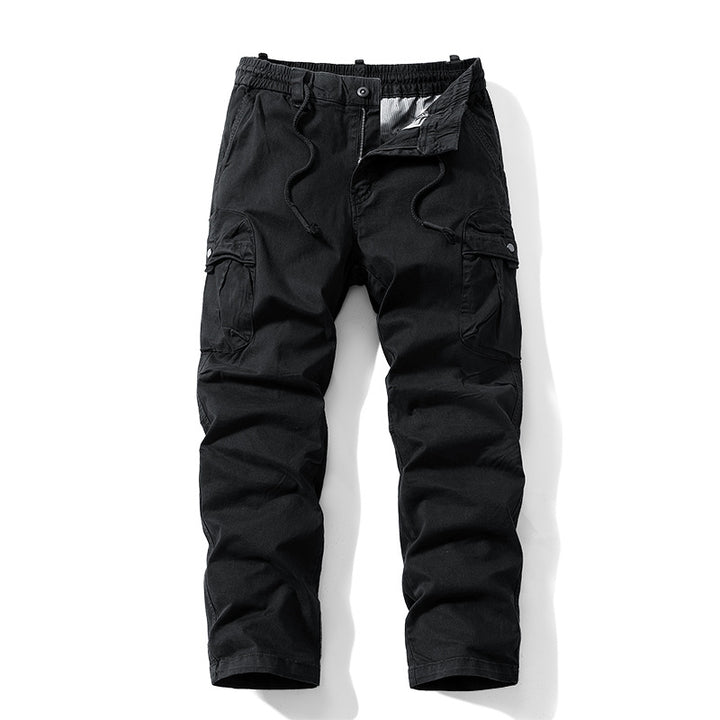 Herren Relaxed-Fit Canvas‑Cargohose mit Elastikbund, verdecktem Tunnelzug und Mehrfach‑Klappentaschen Echo Archiv