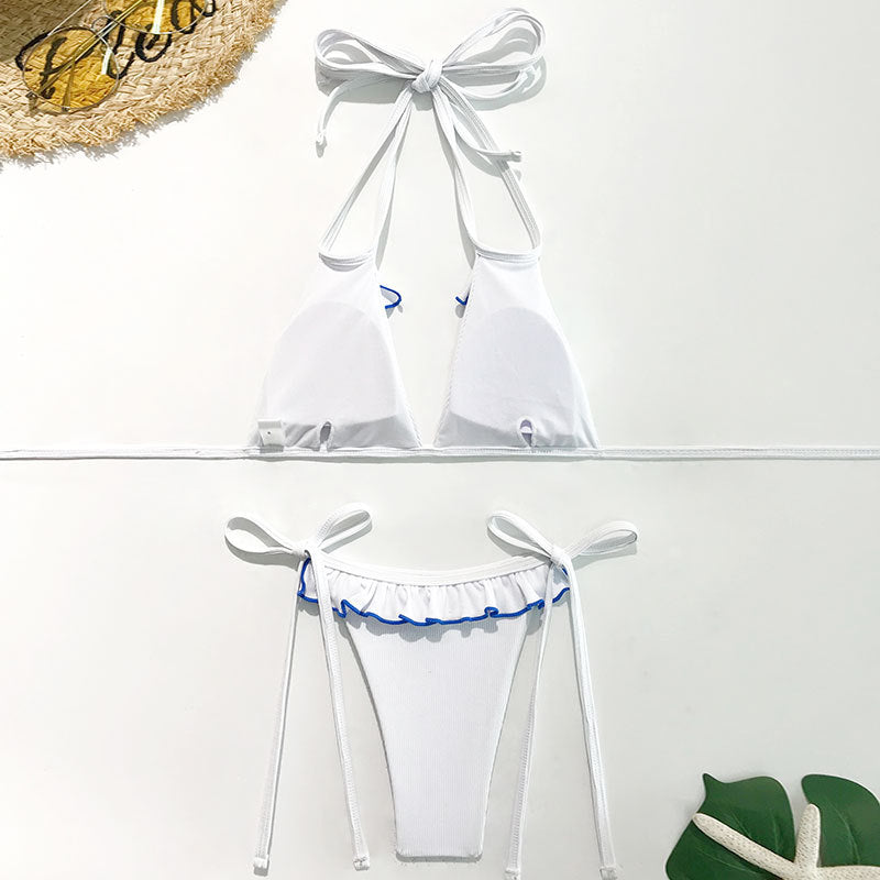 Damen Triangel-Bikini mit Rüschen und einzigartigem Schnitt Echo Archiv
