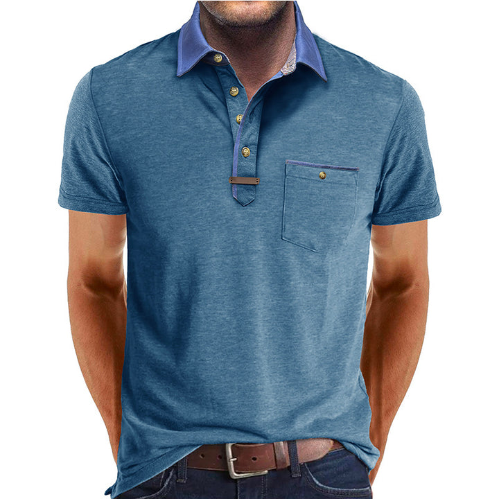 Herren Poloshirt mit modischem Kragen und praktischer Brusttasche Echoarchiv