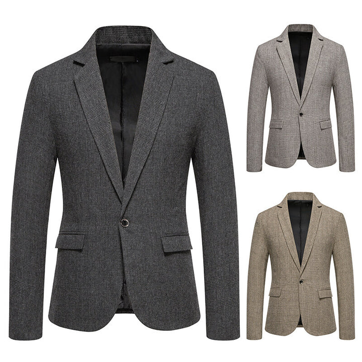 Herren eleganter Blazer mit feinem Karomuster Echoarchiv