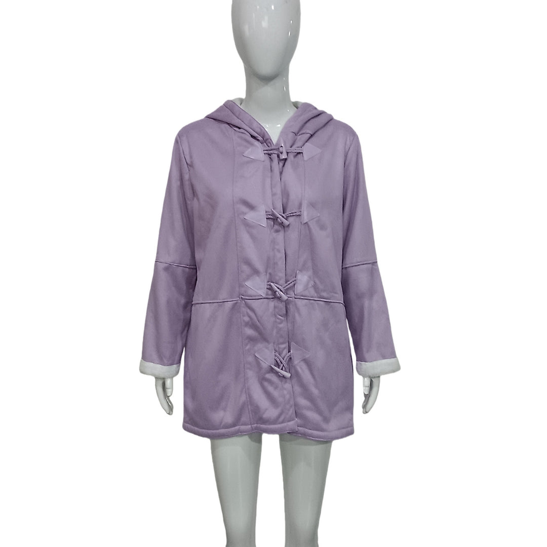 Damen Kapuzen-Dufflecoat mit Kunstfellbesatz und KnEchoarchivelverschlüssen Echoarchiv