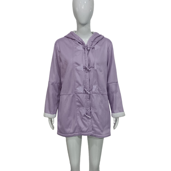 Damen Kapuzen-Dufflecoat mit Kunstfellbesatz und KnEchoarchivelverschlüssen Echoarchiv