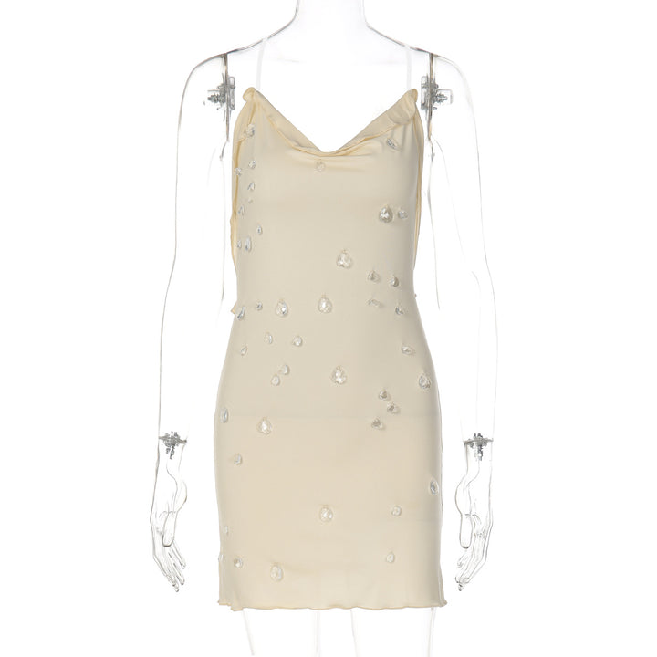 Damen figurbetonendes Minikleid mit eleganter Drapierung und transparenten Applikationen Echo Archiv