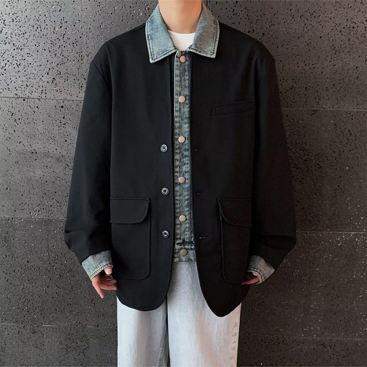 Herren Oversized Sakkojacke mit aufgesetzten Pattentaschen Echoarchiv