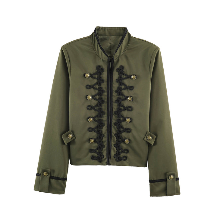 Damen Kurzblouson im Militärstil mit ornamentaler Kordel- und Knopfverzierung Echo Archiv