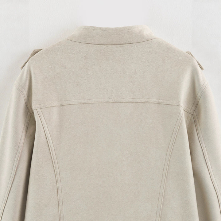 Damen Kurze Military-Jacke mit Zierknopfleiste und Stehkragen Echoarchiv