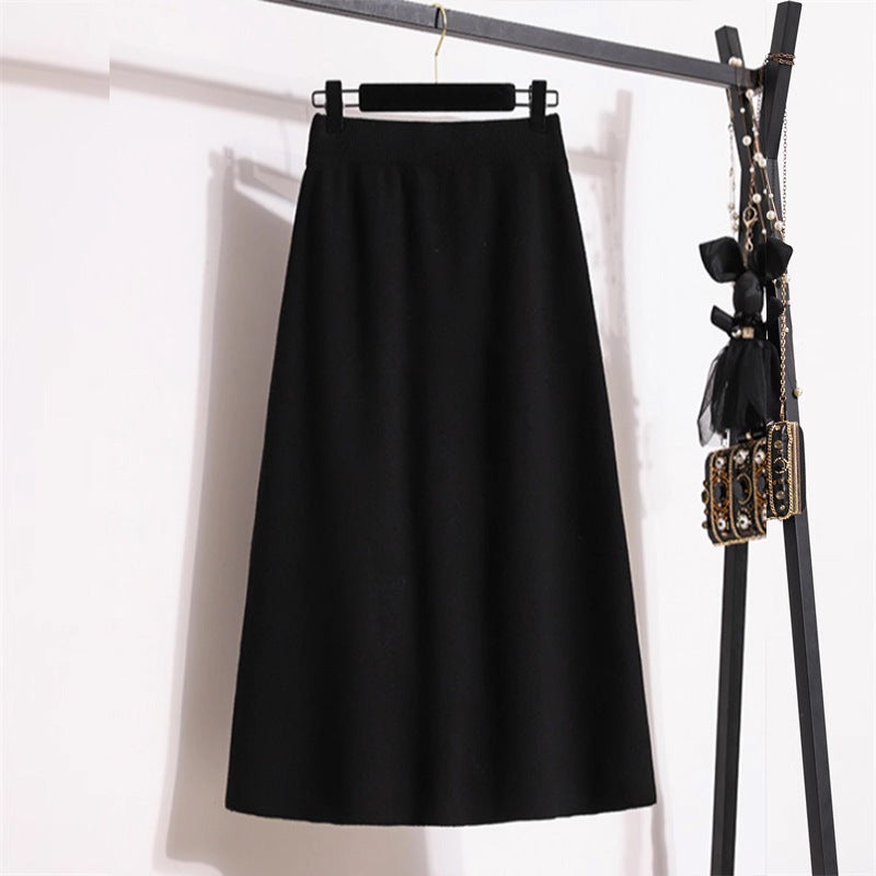 Damen Eleganter Midirock mit praktischen Taschen und Knopfdetails – Rosévia