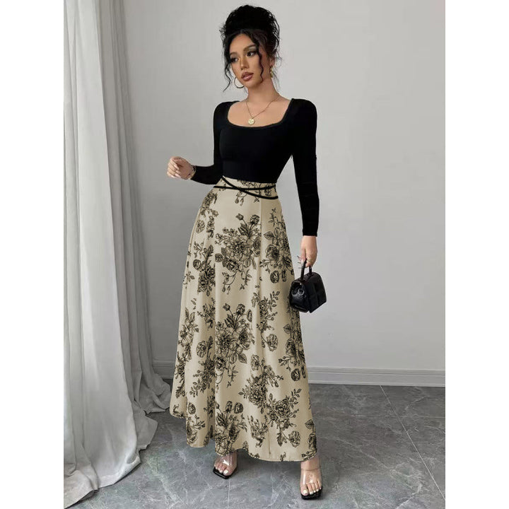 Damen Maxirock mit floralem Design und elastischer Taille Echo Archiv