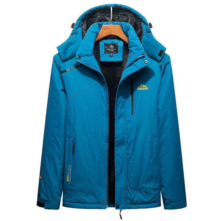 Herren Wasserabweisender Outdoorparka mit Teddyfutter, abnehmbarer Kapuze und Reißverschlusstaschen – Taviero