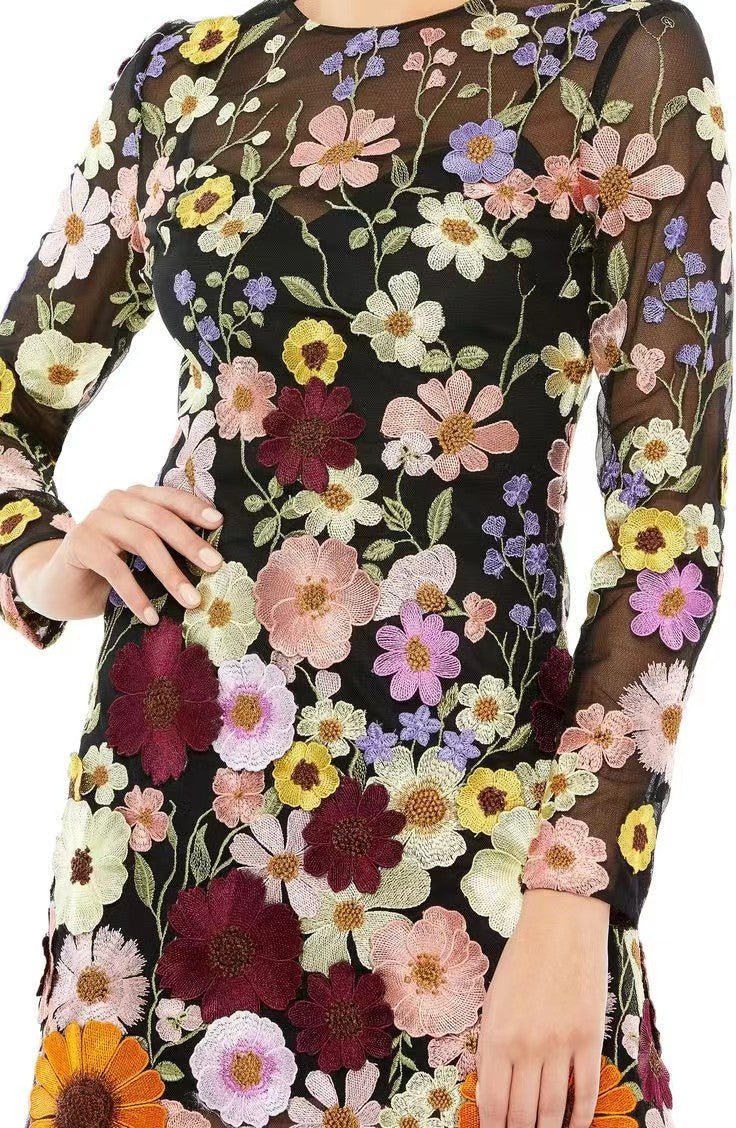 Damen Gesticktes Blumenkleid Echo Archiv